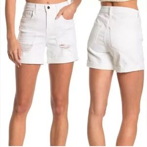 L’AGENCE Balboa High Waisted Distressed Shorts